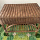 Vintage rattan and wicker bench from the 1970s