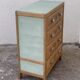 Art deco chest of drawers raw wood and khaki