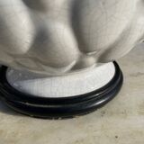 Vintage 1970s cracked white ceramic lamp