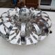 Vintage Aluminum + glass pendant light