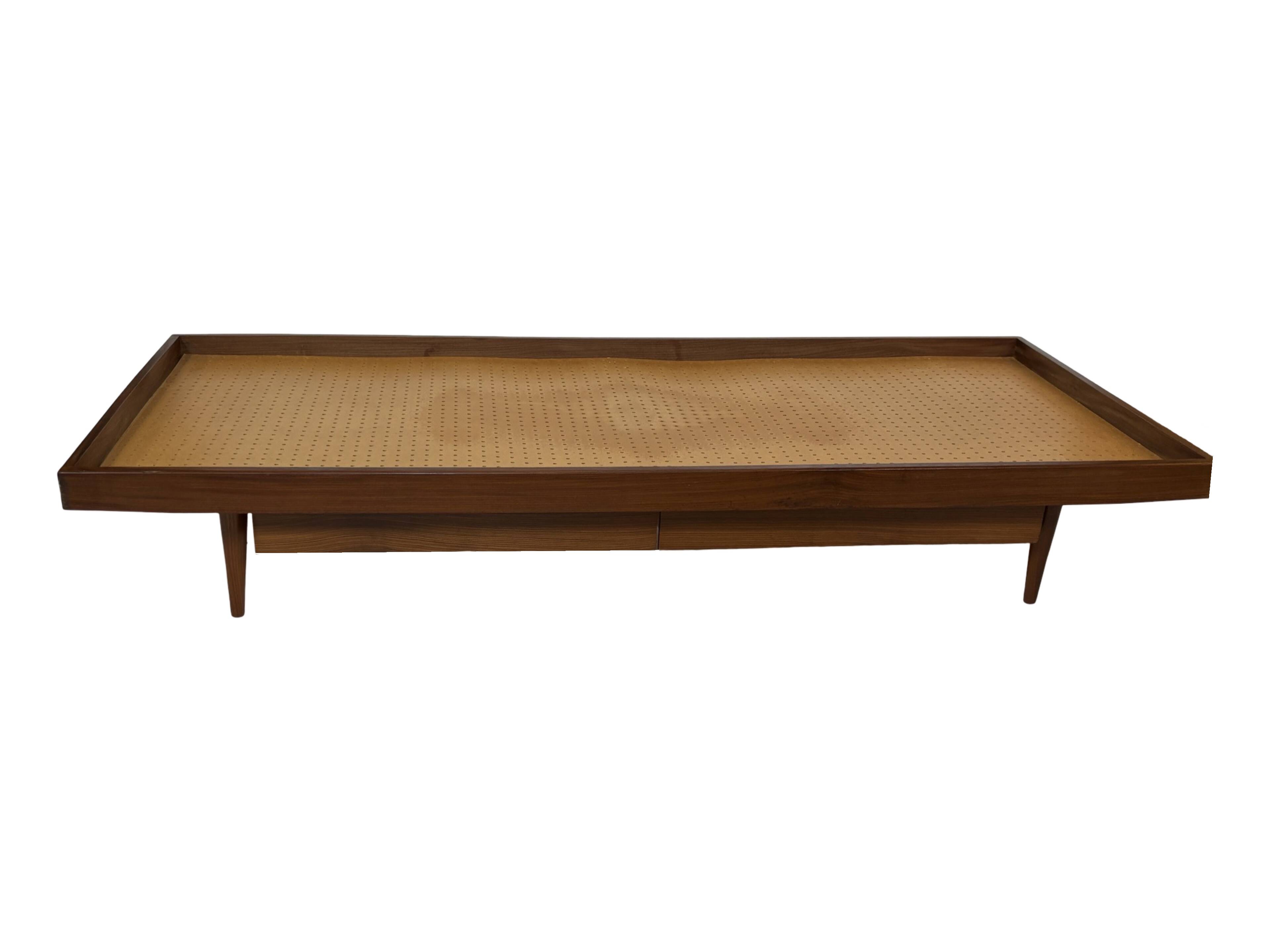 Vintage mid century daybed teak design with drawers