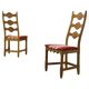 Vintage 1960s Danish brutalist ladderback oak chairs in the style of Kjærnulf