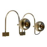 Pair of brass eyeball wall lights