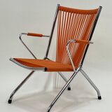 "Scoubidou" Orange Vintage 60's Folding Child's Armchair Chair