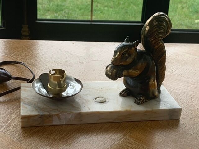 Vintage squirrel table lamp 1950