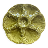 Lot of 8 oyster plates in Barbotine Gien 1970