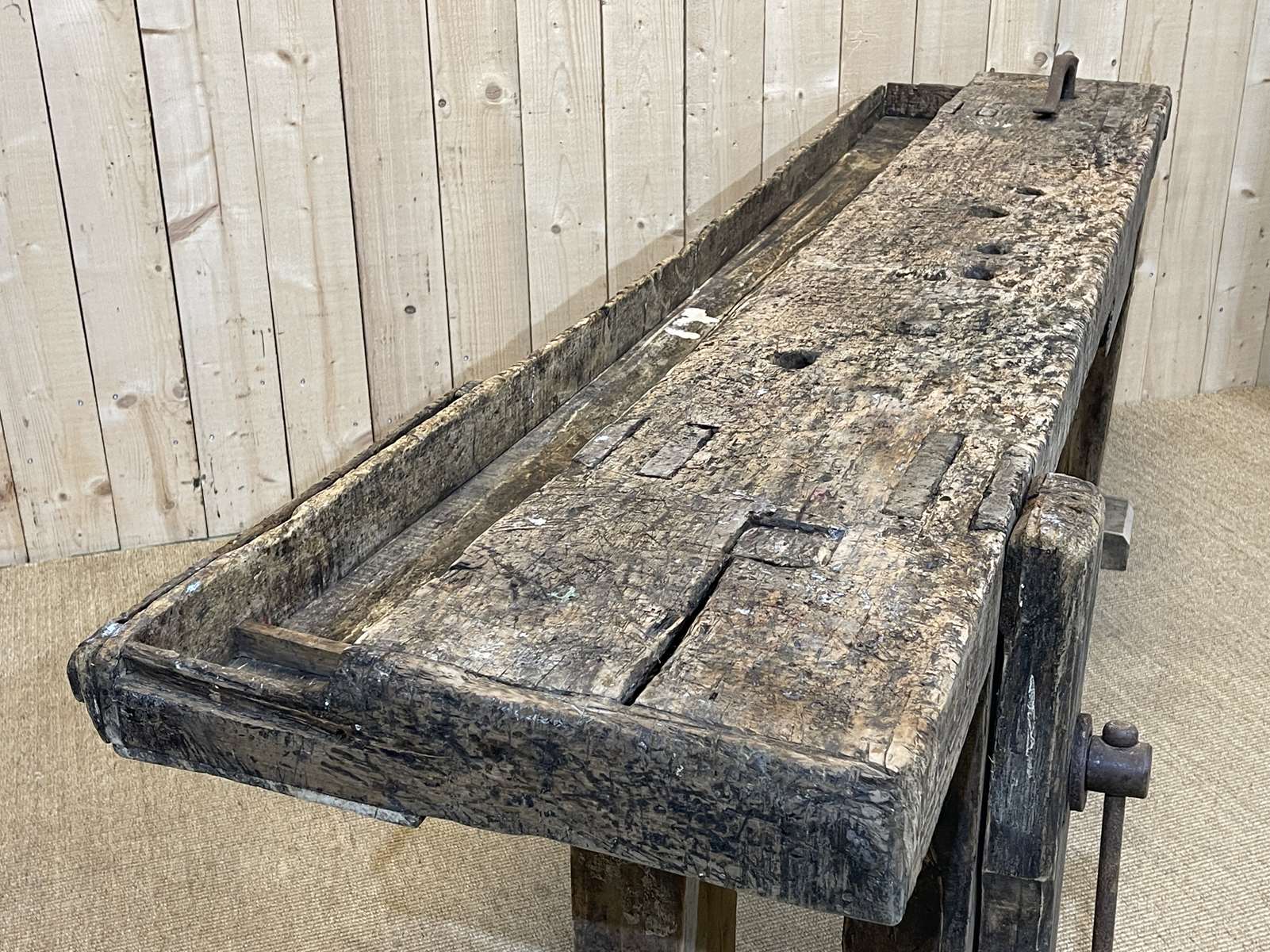 1930s carpenter's workbench in oak, poplar and beech
