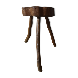 Tabouret en bois de ferme vintage