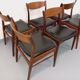 6 vintage Danish Scandinavian chairs by Aerthoj Jensen & Molholm in teak.