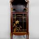 Art Nouveau display case, bronzes and carved wood on a floral theme, circa 1900