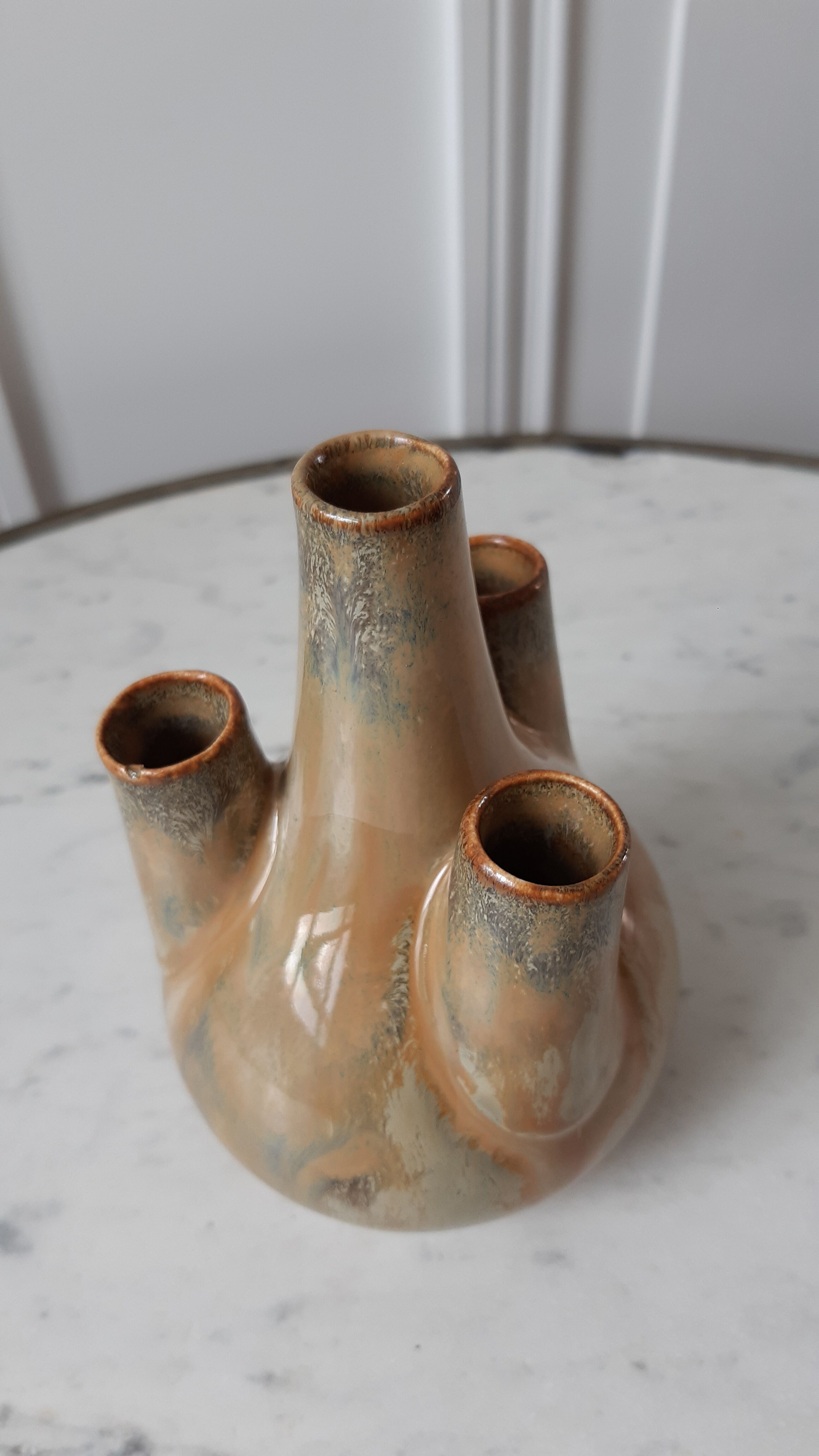 Ceramic soliflore vase / stoneware 60s-70s