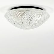Pair of Geometric Transparent Glass Ceiling Lights from Limburg, Germany, 1970s