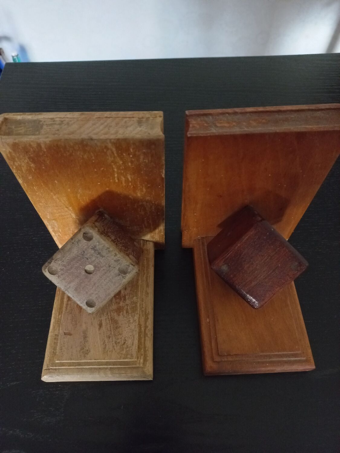 Wooden bookends