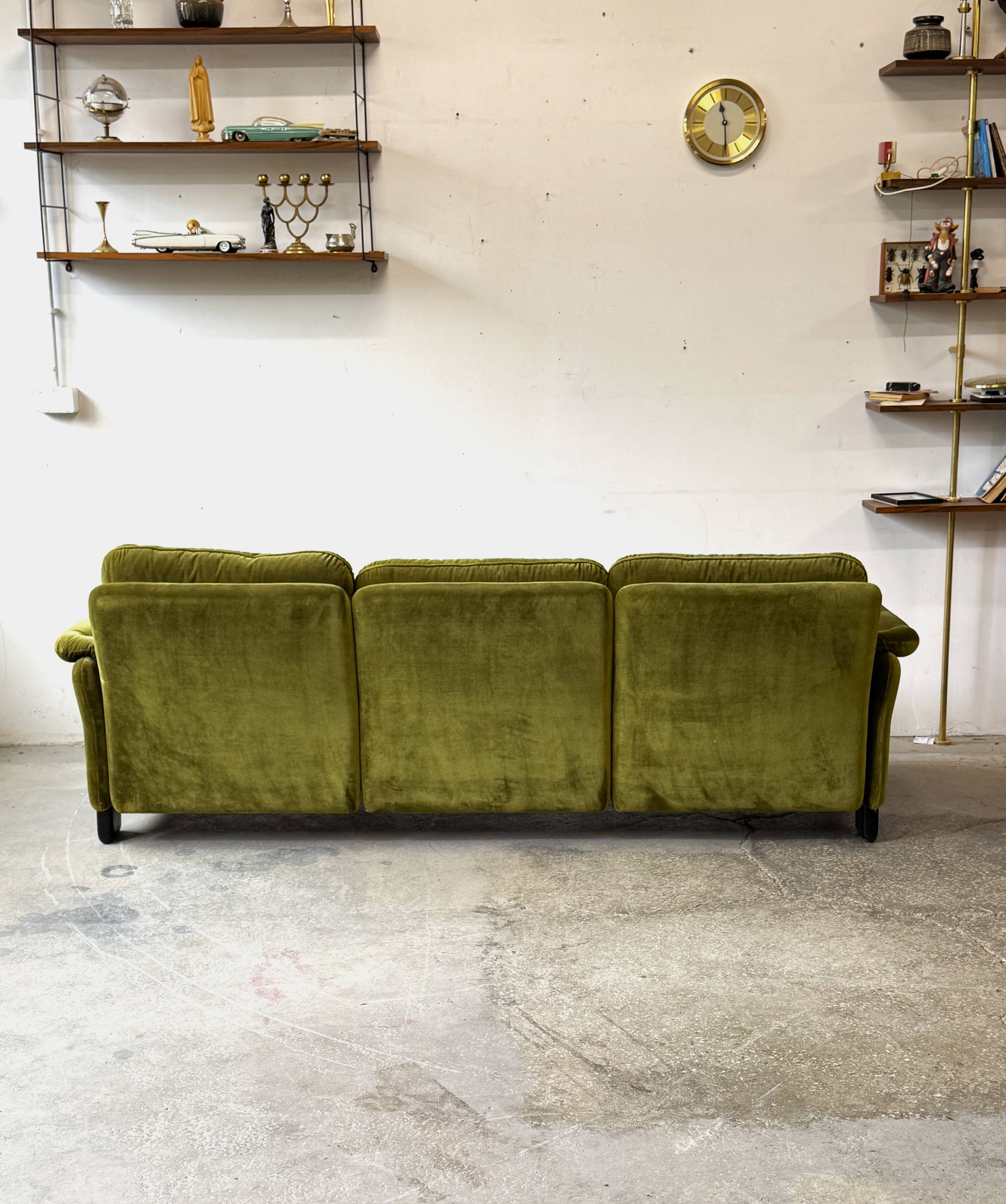 Velvet Sofa, Denmark, 1960s, Mid-C, Vintage