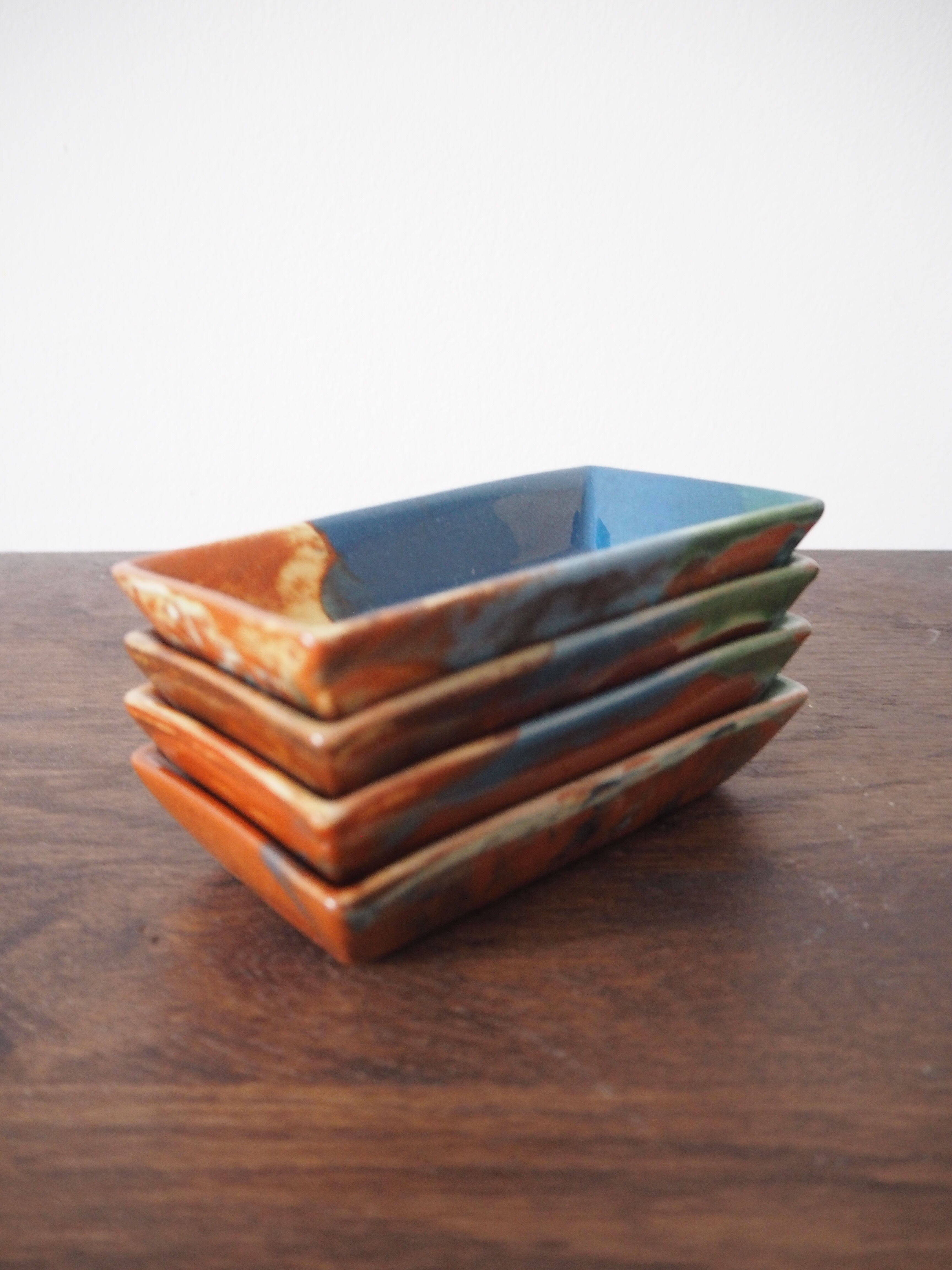 Set of 4 ramekins in glazed terracotta