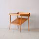 Vintage oak nightstand with magazine rack top