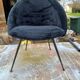 Vintage Black Sheepskin Armchair