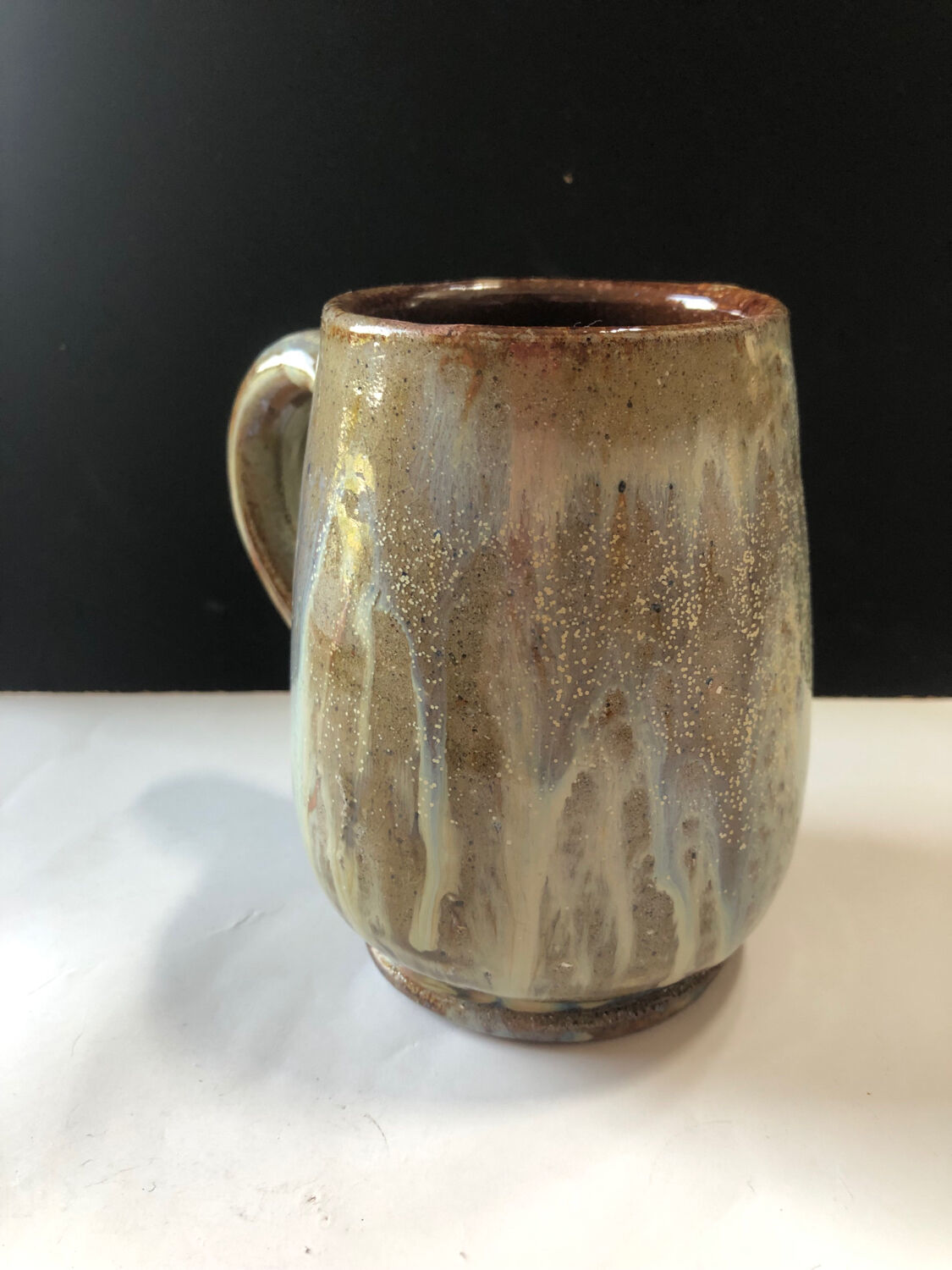 Salted stoneware cup by Marcel Aubry