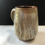 Salted stoneware cup by Marcel Aubry