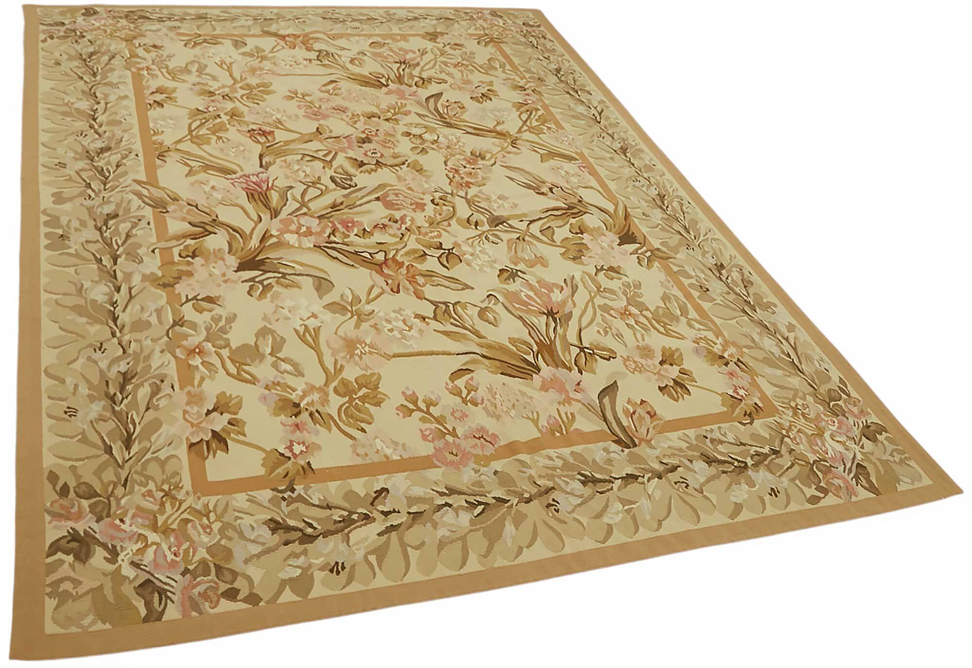 Handmade European Vintage Aubusson Kilim 177 cm x 273 cm