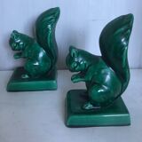 Pair of Art Deco ceramic book clamts