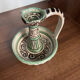 Hand candle holder "Rat de cave" in Safi ceramic, signed Punter