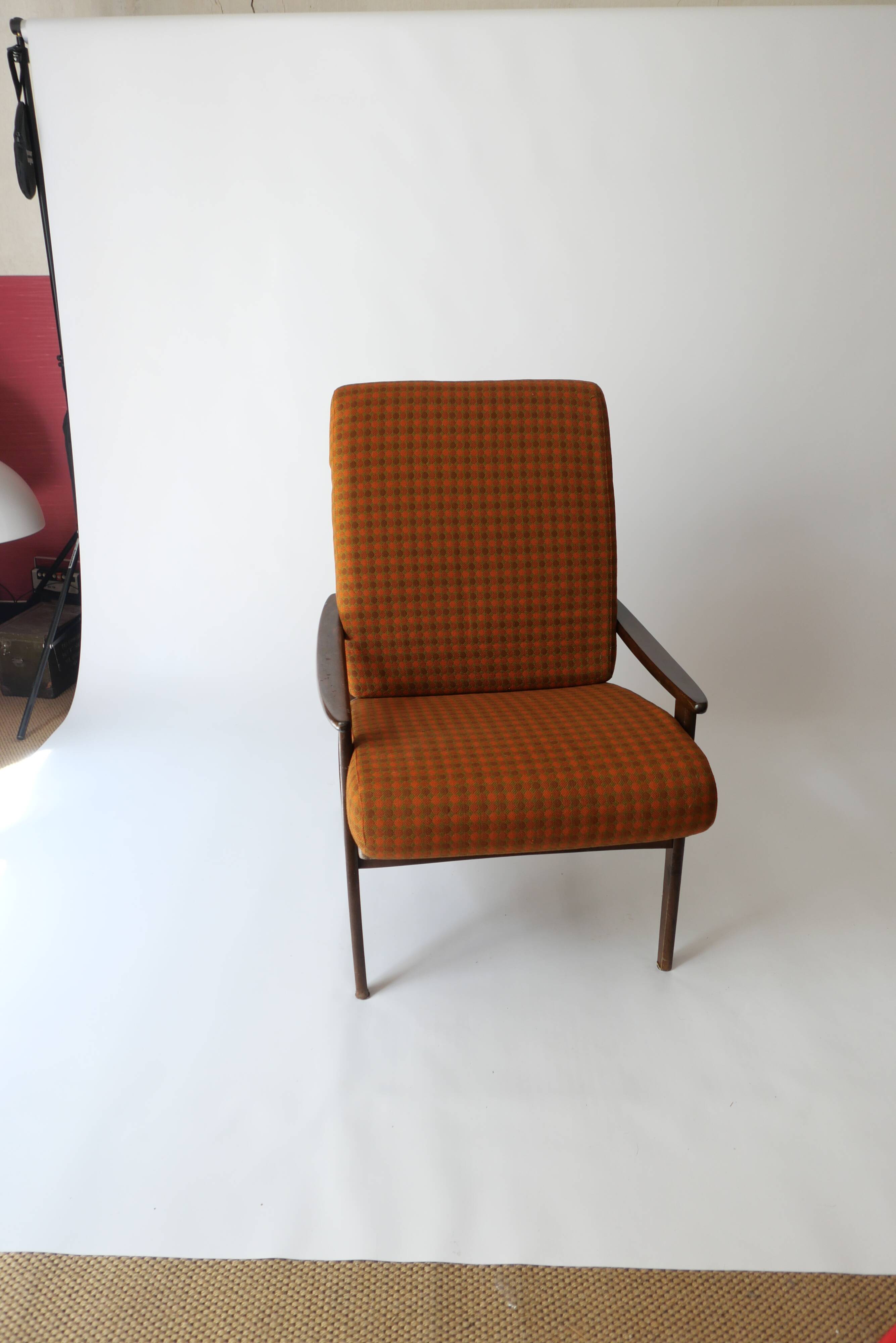 Fauteuil en teck scandinave design vintage des années 70 1970