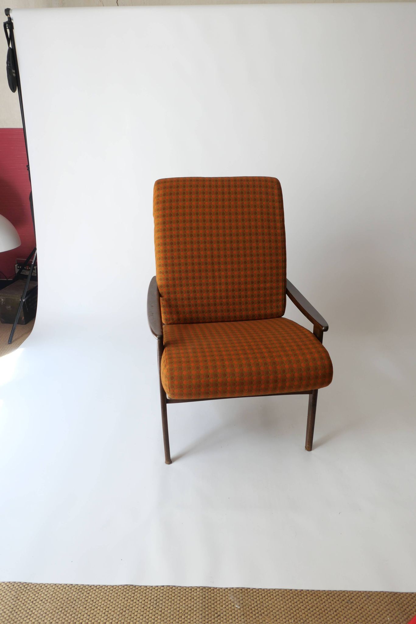 Scandinavian teak armchair, vintage design from the 1970s.