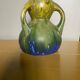 Old blue and green ceramic vase