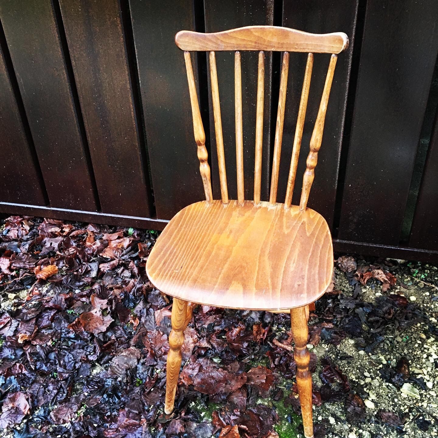 6 wooden Baumann bistro chairs