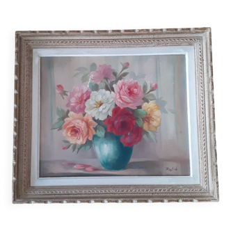 Still life painting bouquet of roses
