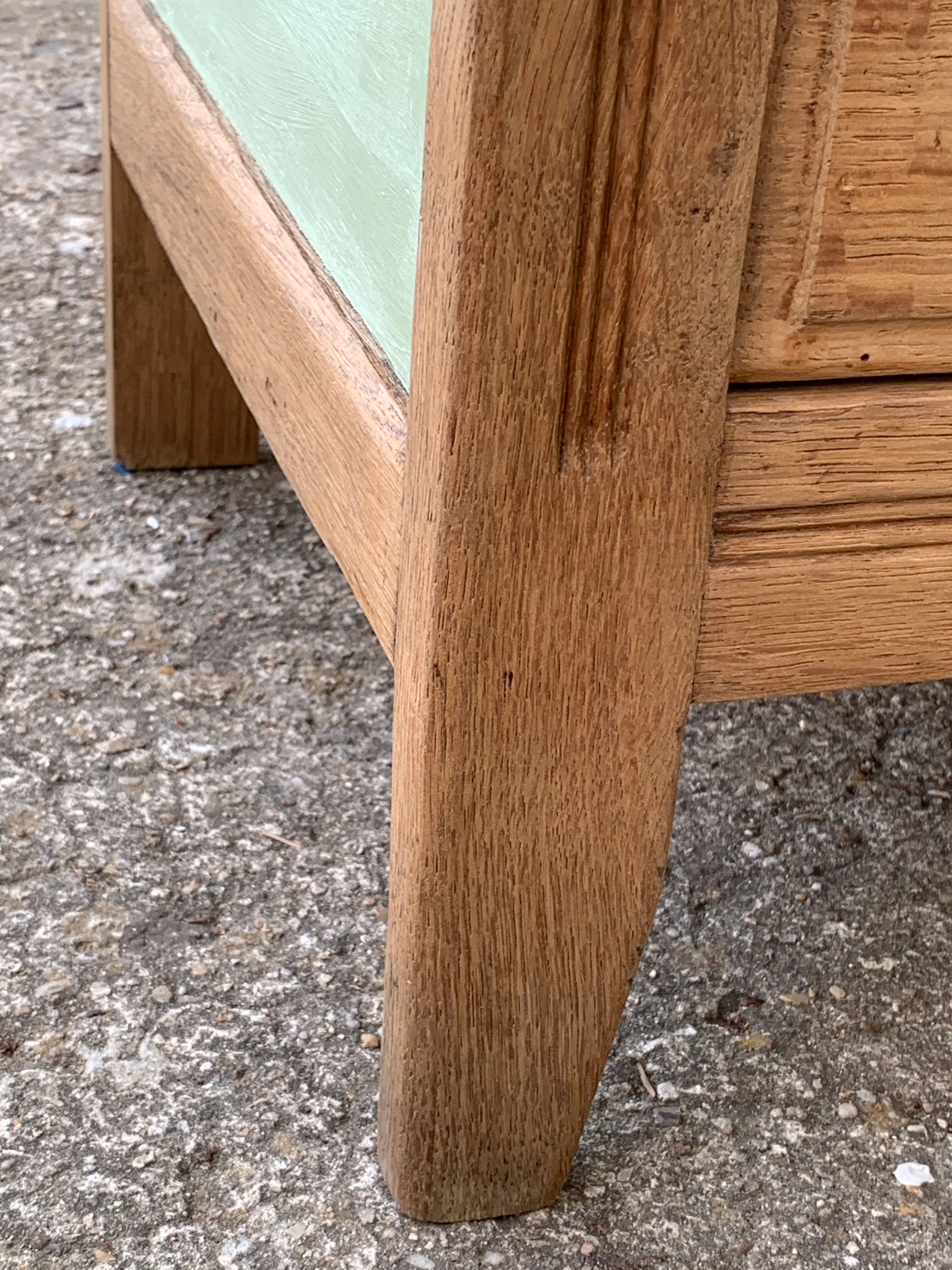 Art deco chest of drawers raw wood and khaki