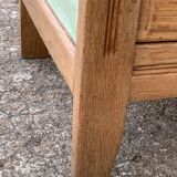 Art deco chest of drawers raw wood and khaki