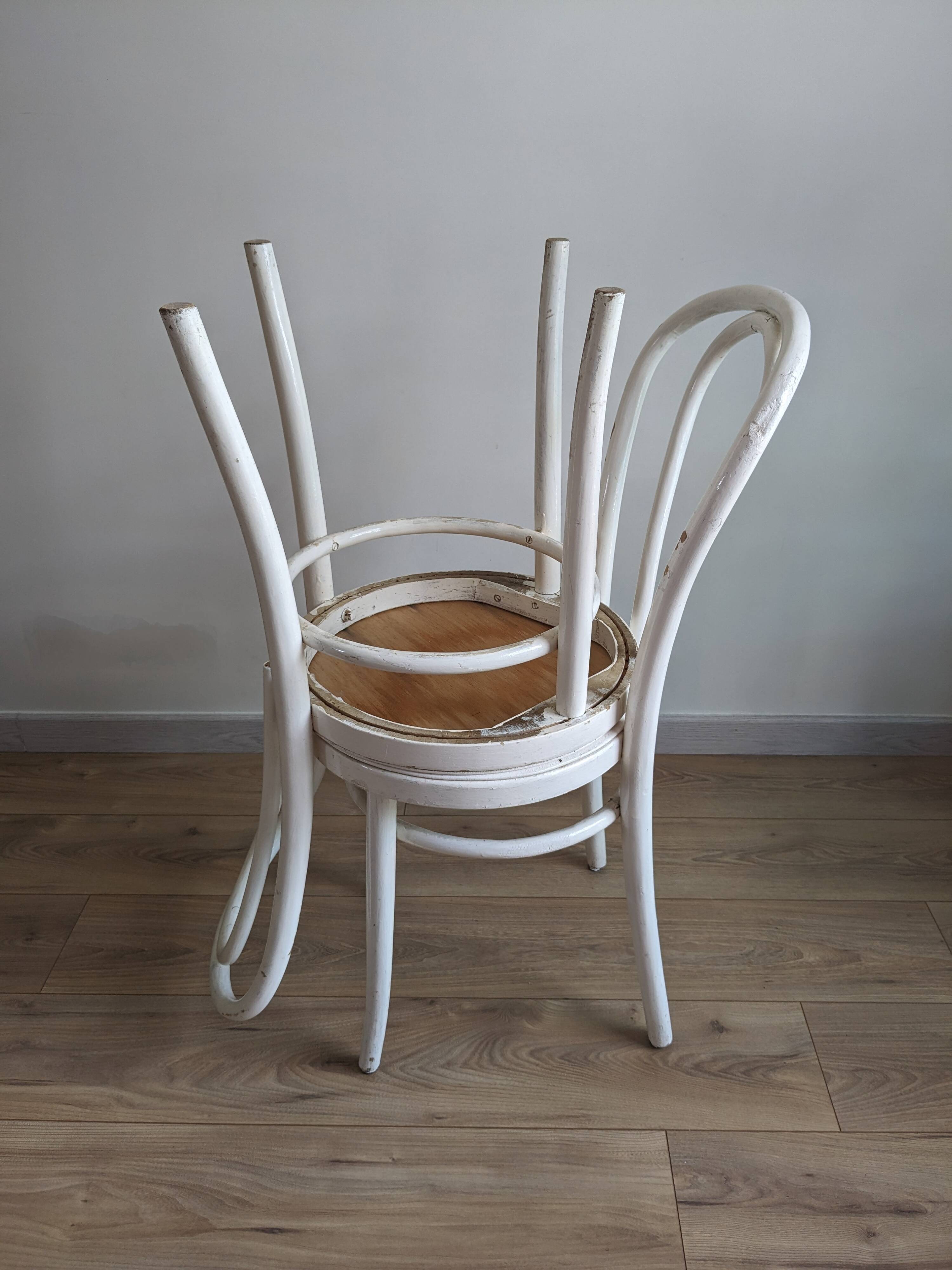 Set of 4 vintage shabby chic bistro chairs