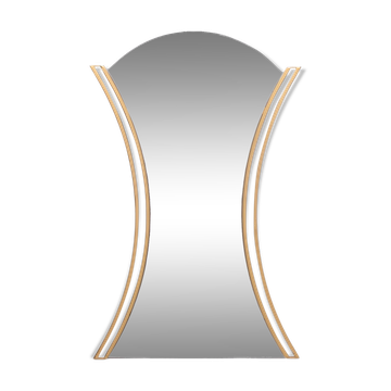 Hourglass shaped Brass Wall Mirror 1970s
