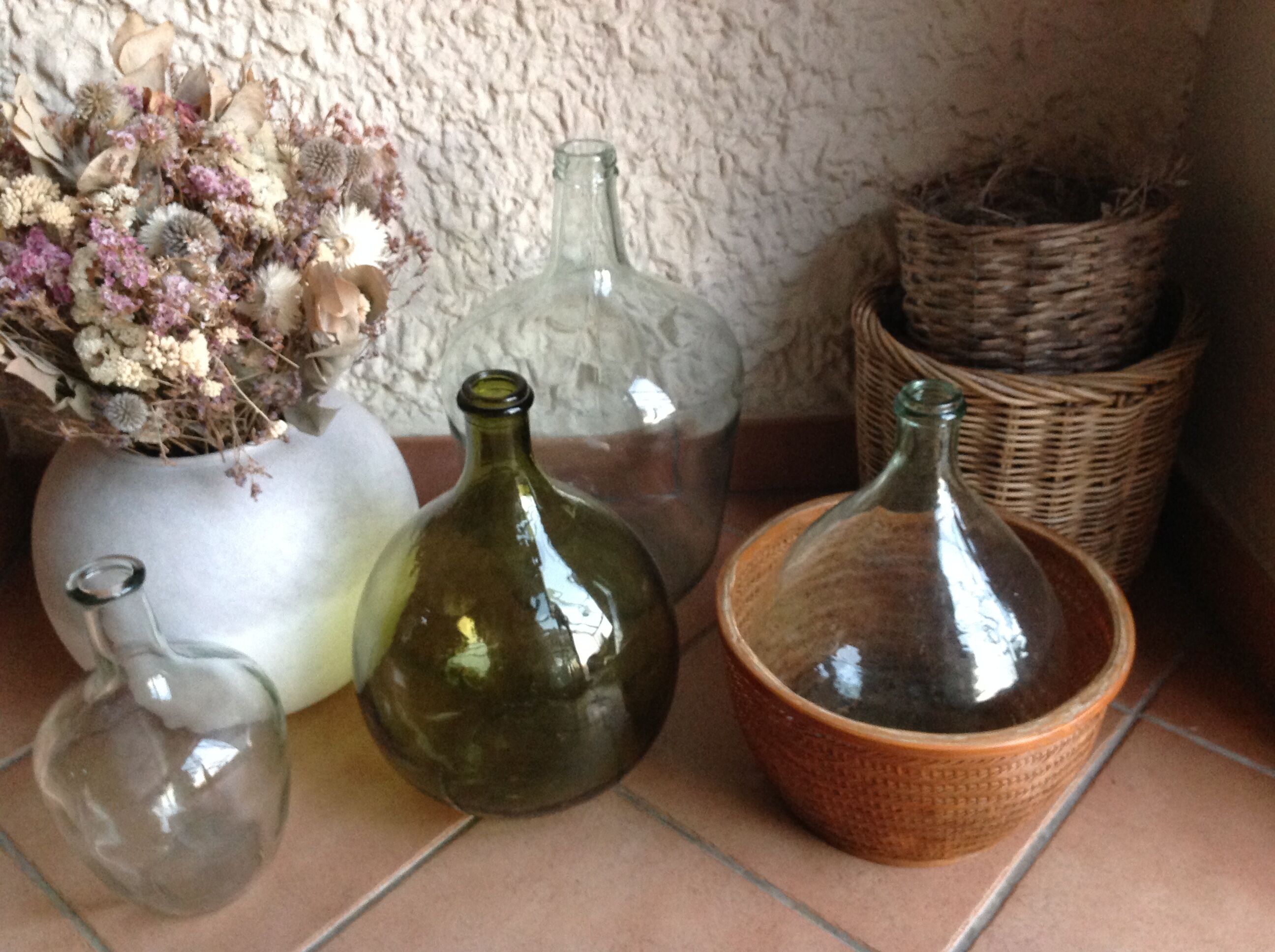 Braided wicker pot cover, vintage 60s/70s