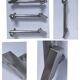 three art deco bronze handles silver tone cover