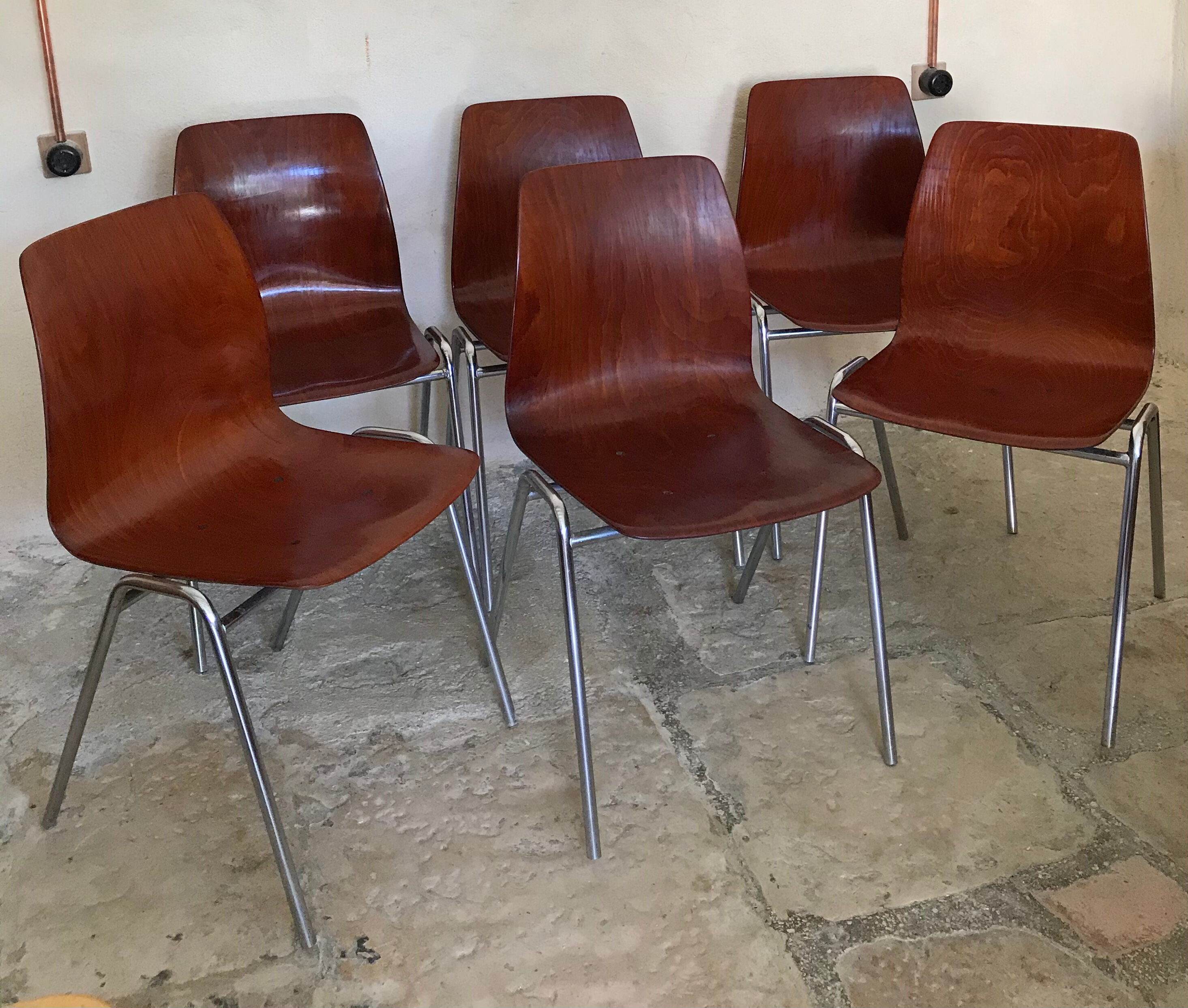 Lot d 6 vintage Pagholz chairs