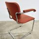 Pair of Marcel Breuer B64 Knoll armchairs in coral fabric