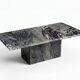 Sculptural coffee table in black and grey marble, postmodern design, years.
