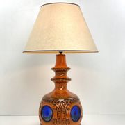 Large vintage ceramic lamp – cobalt blue decor – 1960s/70s