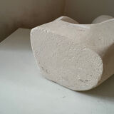 Sculpture abstraite plâtre couple enfant vintage