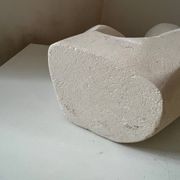 Vintage abstract plaster sculpture of a couple and child