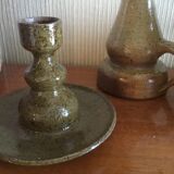 Candlestick enamelled stoneware