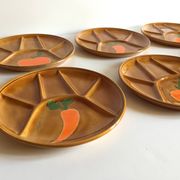 6 assiettes compartimentées vintage