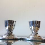 Pair of ART DECO  Silver plated Candleholders