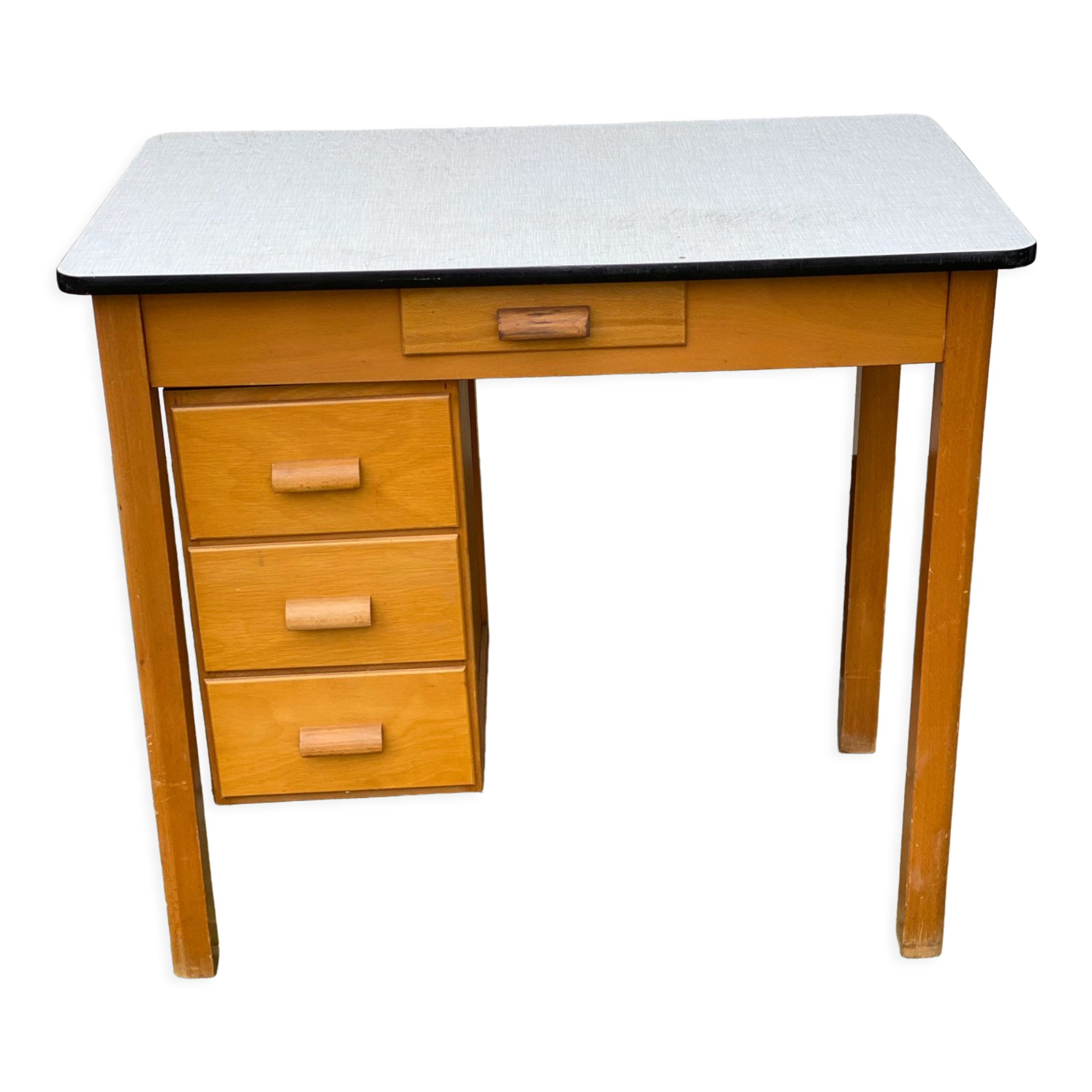Vintage pinewood formica top desk
