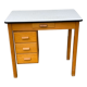 Bureau en formica et bois de pin vintage