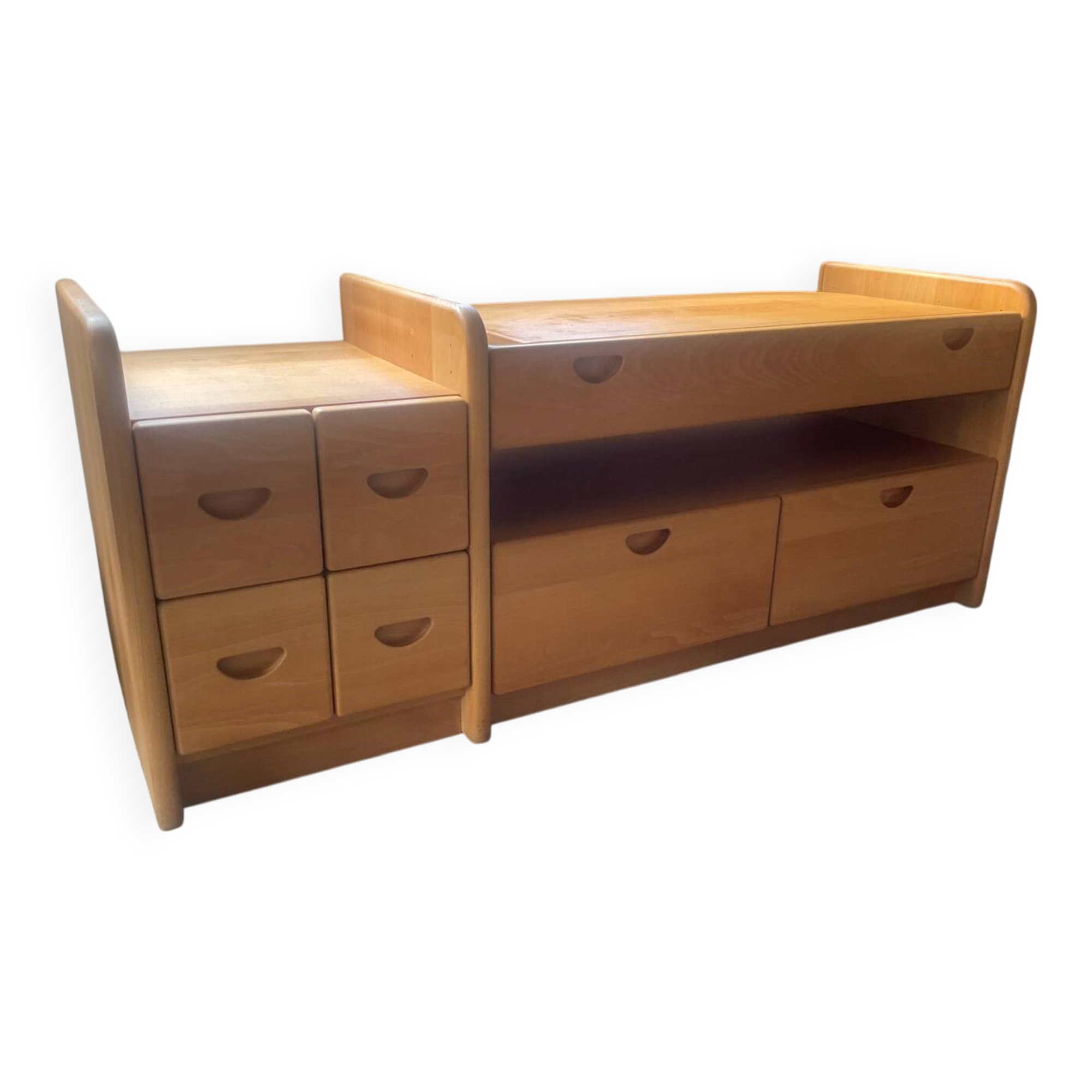 Danish TV cabinet in solid beech from the 70s-80s