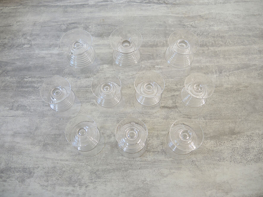 10 old art deco stemware